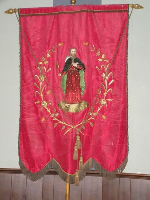 bannière de procession : Saint Jacques miraculeuse - © Ministère de la Culture (France), Conservation des antiquités et des objets d’art de l'Ariège – Tous droits réservés 