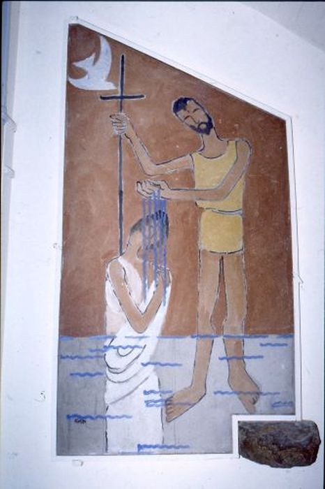 peinture monumentale (fresque) : Baptême du Christ - © Ministère de la Culture (France), Conservation des antiquités et des objets d’art de l'Ariège – Tous droits réservés