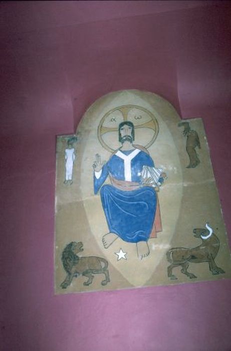 peinture monumentale (fresque) : Christ en Majesté - © Ministère de la Culture (France), Conservation des antiquités et des objets d’art de l'Ariège – Tous droits réservés
