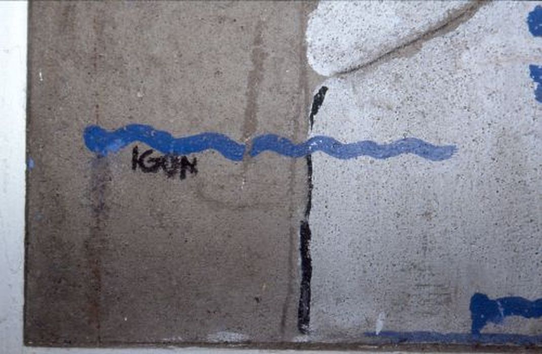 peinture monumentale (fresque) : Vie de la Vierge, détail de la signature - © Ministère de la Culture (France), Conservation des antiquités et des objets d’art de l'Ariège – Tous droits réservés 