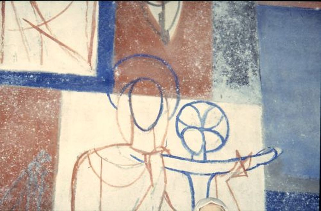 peinture monumentale (fresque) : Vie de la Vierge, détail - © Ministère de la Culture (France), Conservation des antiquités et des objets d’art de l'Ariège – Tous droits réservés 