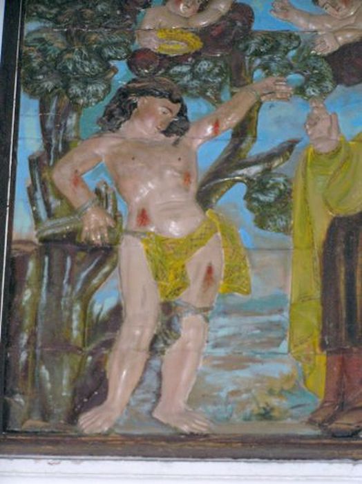 bas-relief : Martyre de saint Sébastien, détail