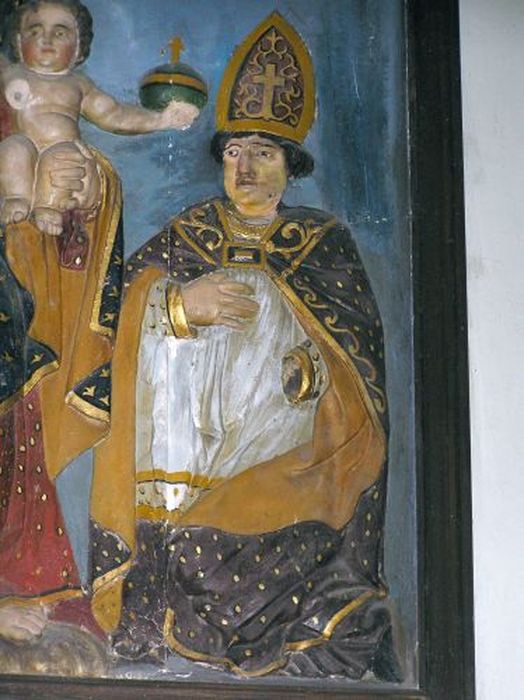 bas-relief : Saint Dominique recevant le Rosaire, détail
