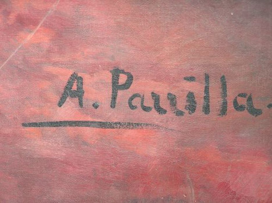tableau : Portrait du baron Cyprien Emmanuel Marie de Bellissen, détail de la signature - © Ministère de la Culture (France), Conservation des antiquités et des objets d’art de l'Ariège – Tous droits réservés 