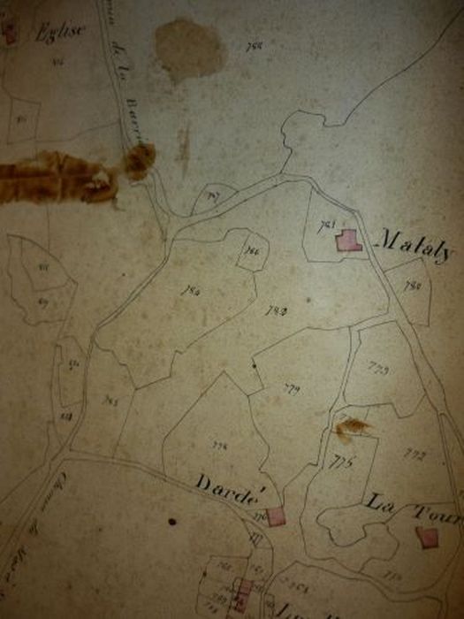 carte (plan cadastral) de La Bastide-de-Sérou, détail - © Ministère de la Culture (France), Conservation des antiquités et des objets d’art de l'Ariège – Tous droits réservés 