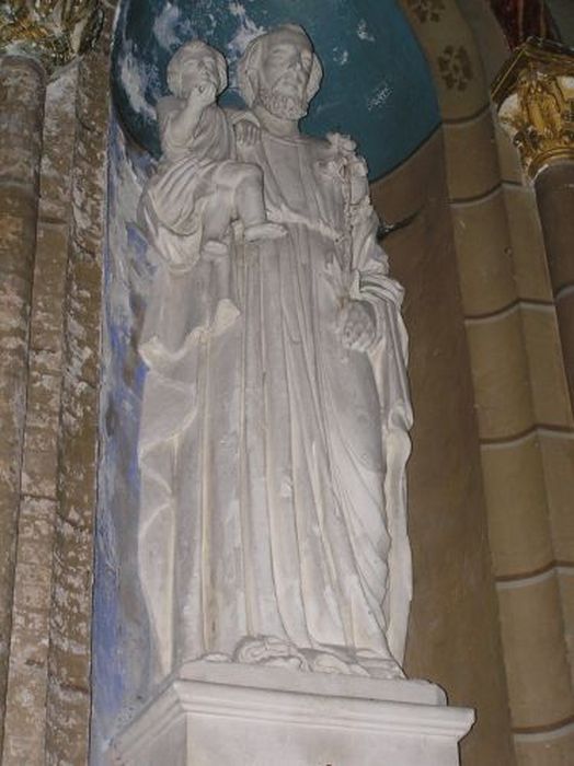 groupe sculpté : Saint Joseph portant l'Enfant Jésus - © Ministère de la Culture (France), Conservation des antiquités et des objets d’art de l'Ariège – Tous droits réservés