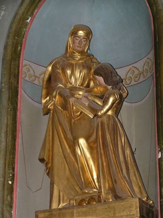 groupe sculpté : Sainte Anne apprenant à lire à Marie - © Ministère de la Culture (France), Conservation des antiquités et des objets d’art de l'Ariège – Tous droits réservés 