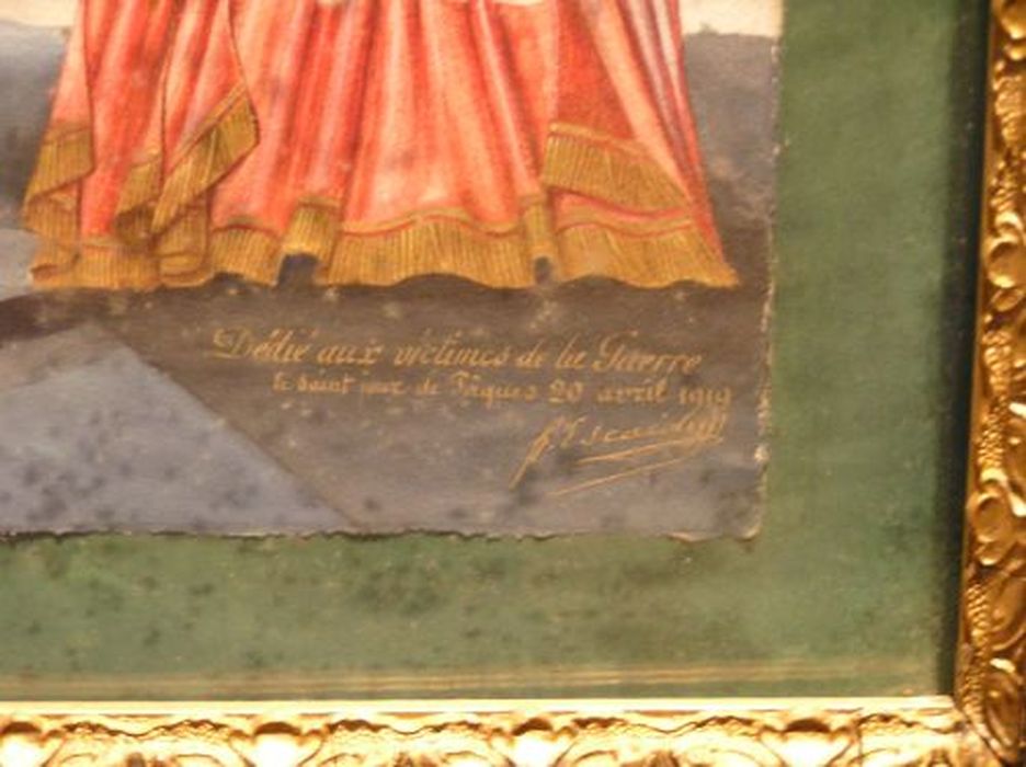 tableau commémoratif des morts de la guerre de 1914-1918, détail de l’inscription - © Ministère de la Culture (France), Conservation des antiquités et des objets d’art de l'Ariège – Tous droits réservés 