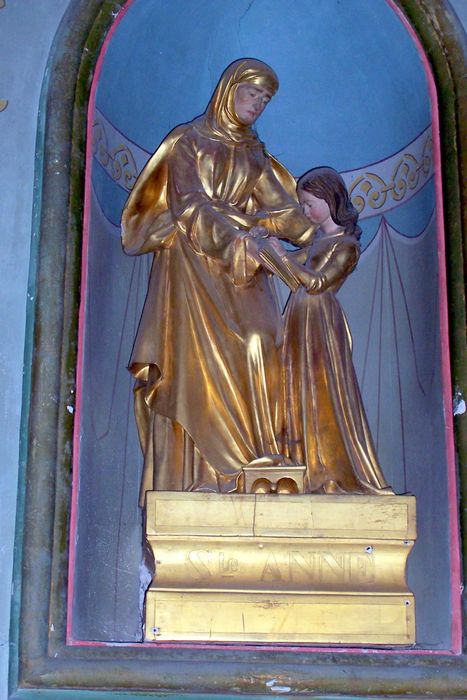 groupe sculpté : Sainte Anne apprenant à lire à Marie - © Ministère de la Culture (France), Conservation des antiquités et des objets d’art de l'Ariège – Tous droits réservés 