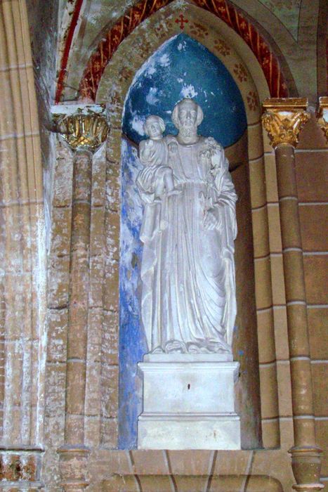 groupe sculpté : Saint Joseph portant l'Enfant Jésus - © Ministère de la Culture (France), Conservation des antiquités et des objets d’art de l'Ariège – Tous droits réservés 