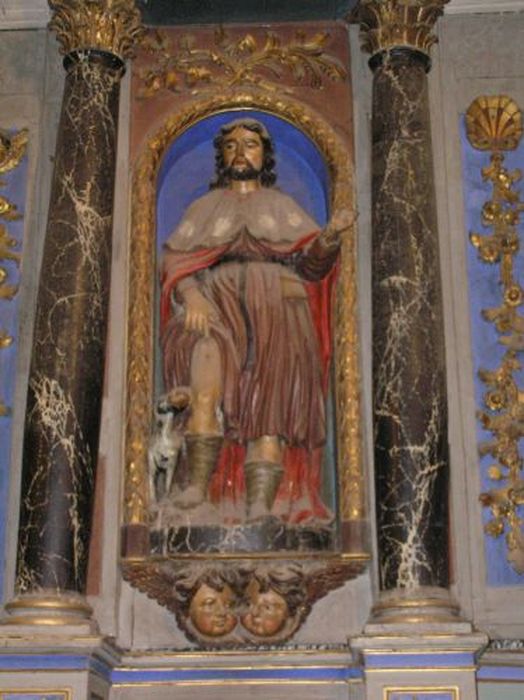 statue : Saint Roch - © Ministère de la Culture (France), Conservation des antiquités et des objets d’art de l'Ariège – Tous droits réservés 