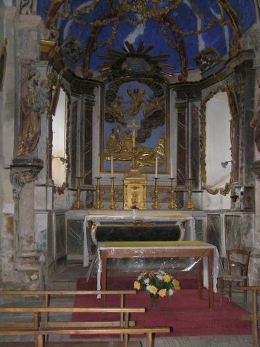 autel, retable, dais d'autel (maître-autel, baldaquin) - © Ministère de la Culture (France), Conservation des antiquités et des objets d’art de l'Ariège – Tous droits réservés 