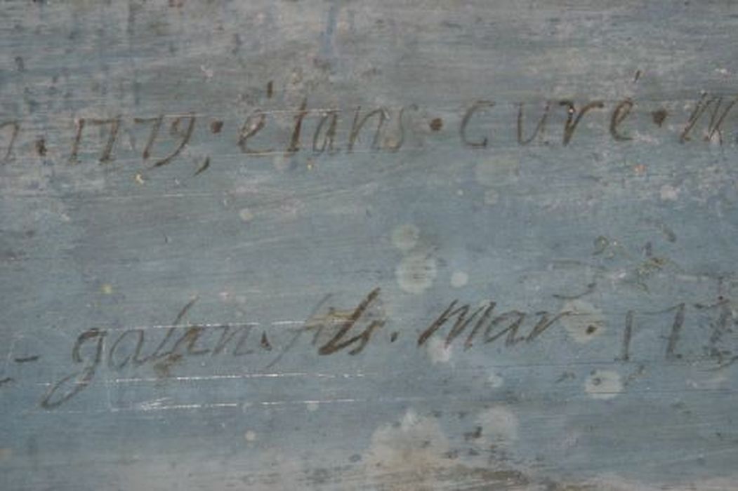 retable du maître-autel, détail de l’inscription