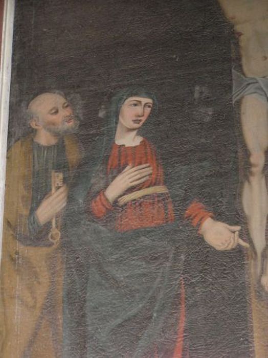 tableau : Crucifixion (la), détail - © Ministère de la Culture (France), Conservation des antiquités et des objets d’art de l'Ariège – Tous droits réservés 