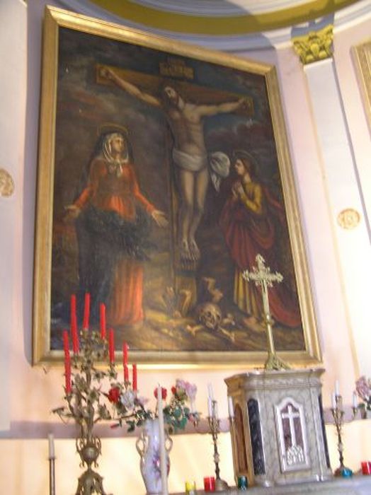 tableau : Crucifixion avec la Vierge et saint Jean - © Ministère de la Culture (France), Conservation des antiquités et des objets d’art de l'Ariège – Tous droits réservés 