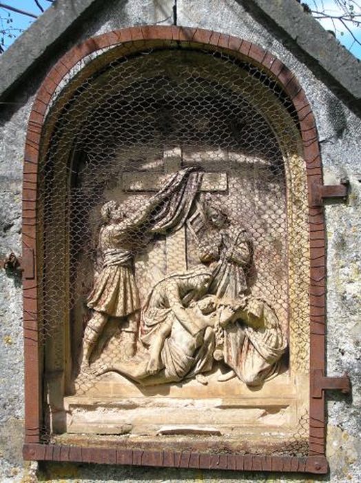 chemin de croix : hauts-reliefs, détail d’une station - © Ministère de la Culture (France), Conservation des antiquités et des objets d’art de l'Ariège – Tous droits réservés 