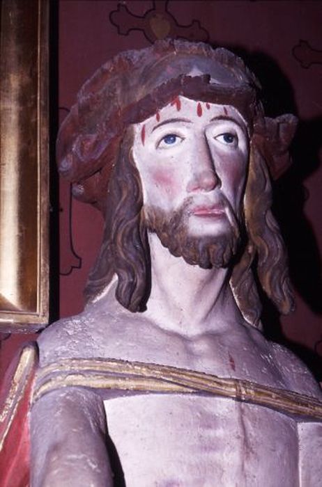 statue : Christ aux liens, vue partielle - © Ministère de la Culture (France), Conservation des antiquités et des objets d’art de l'Ariège – Tous droits réservés 