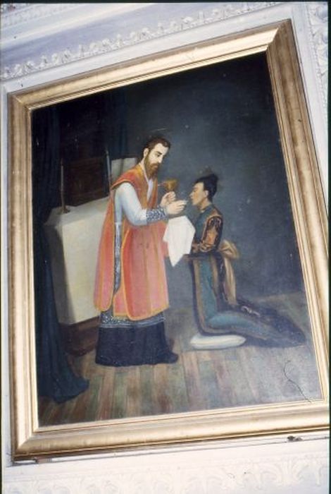 tableau : Saint François-Xavier donnant la communion au prince de Ceylan