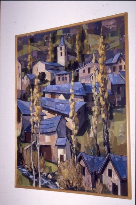 tableau : Village montagnard - © Ministère de la Culture (France), Conservation des antiquités et des objets d’art de l'Ariège – Tous droits réservés 