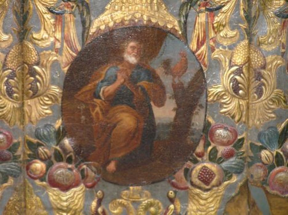 antependium : Reniement de saint Pierre, détail - © Ministère de la Culture (France), Conservation des antiquités et des objets d’art de l'Ariège – Tous droits réservés 
