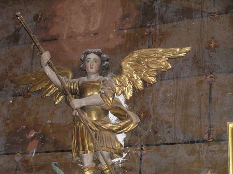 groupe sculpté : Saint Michel terrassant le démon, vue partielle