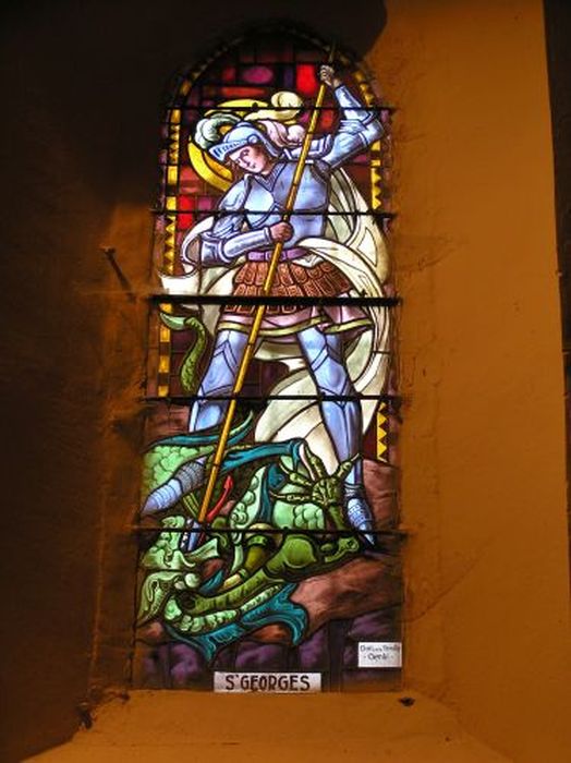 verrière : Saint Georges - © Ministère de la Culture (France), Conservation des antiquités et des objets d’art de l'Ariège – Tous droits réservés