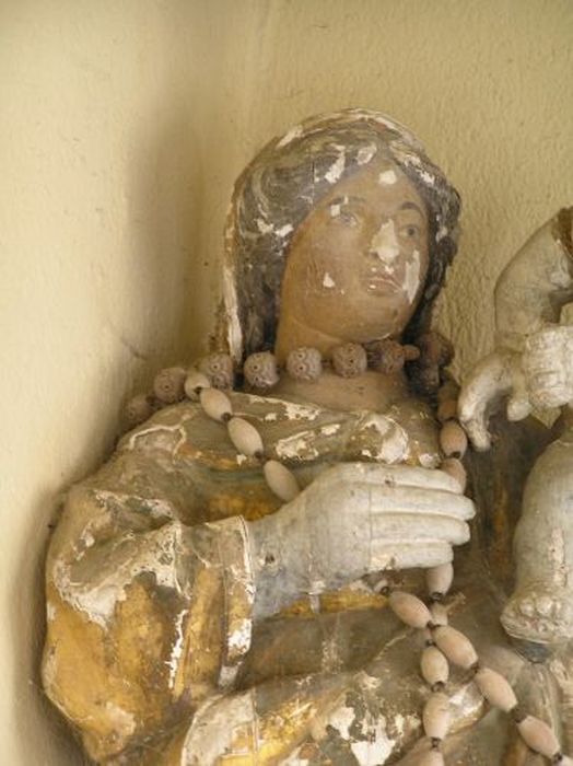 statue (statuette) : Vierge à l'Enfant, détail