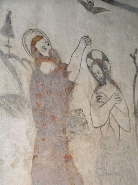 peinture monumentale : Baptême du Christ (le), vue partielle