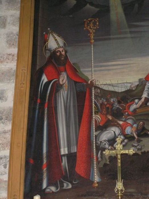 tableau : Saint Martin évêque et saint Clément, vue partielle