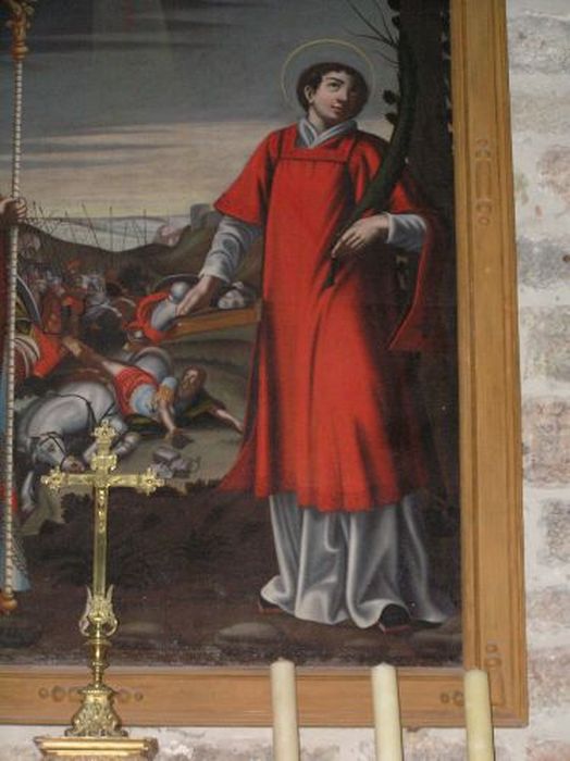 tableau : Saint Martin évêque et saint Clément, vue partielle