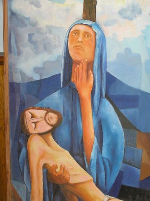 tableau : Vierge  de pitié, vue partielle