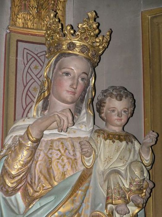 statue : Vierge à l'Enfant, vue partielle