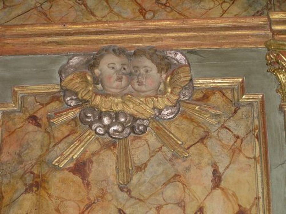 retable, niche, lambris de revêtement, détail