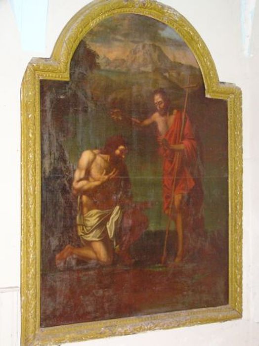 tableau : Baptême du Christ - © Ministère de la Culture (France), Conservation des antiquités et des objets d’art de l'Ariège – Tous droits réservés