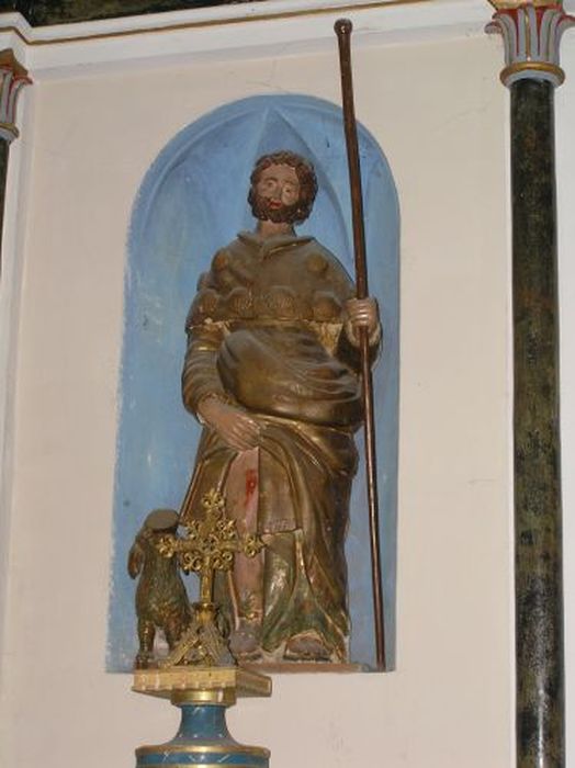groupe sculpté : Saint Roch et son chien - © Ministère de la Culture (France), Conservation des antiquités et des objets d’art de l'Ariège – Tous droits réservés