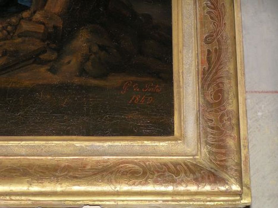 tableau : Calvaire, détail de la signature