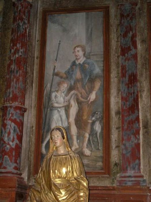 tableau d'autel : Saint Roch avec l'ange et le chien