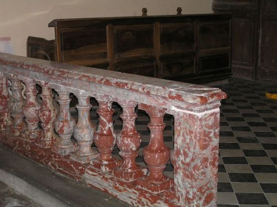 clôture de choeur (table de communion), vue partielle - © Ministère de la Culture (France), Conservation des antiquités et des objets d’art de l'Ariège – Tous droits réservés 