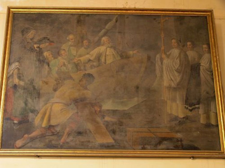 tableau : Pose de la première pierre de la chapelle (La) - © Ministère de la Culture (France), Conservation des antiquités et des objets d’art de l'Ariège – Tous droits réservés 
