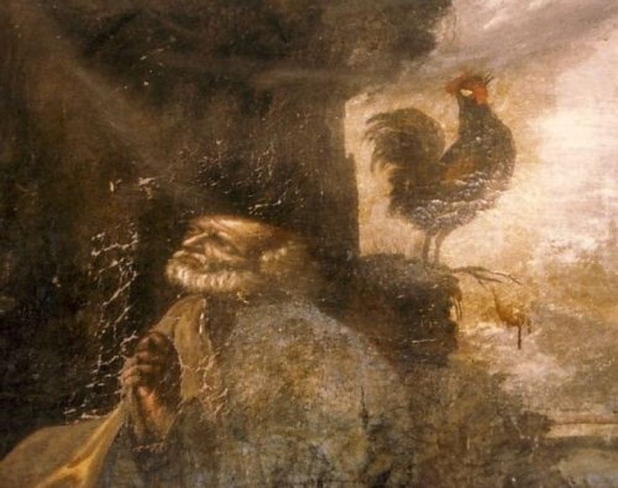 tableau : Reniement de saint Pierre, vue partielle - © Ministère de la Culture (France), Conservation des antiquités et des objets d’art de l'Ariège – Tous droits réservés 