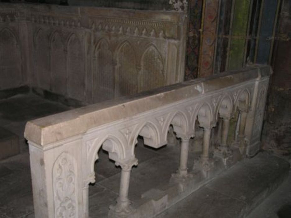 clôture de la chapelle Sainte-Madeleine (table de communion), vue partielle - © Ministère de la Culture (France), Conservation des antiquités et des objets d’art de l'Ariège – Tous droits réservés