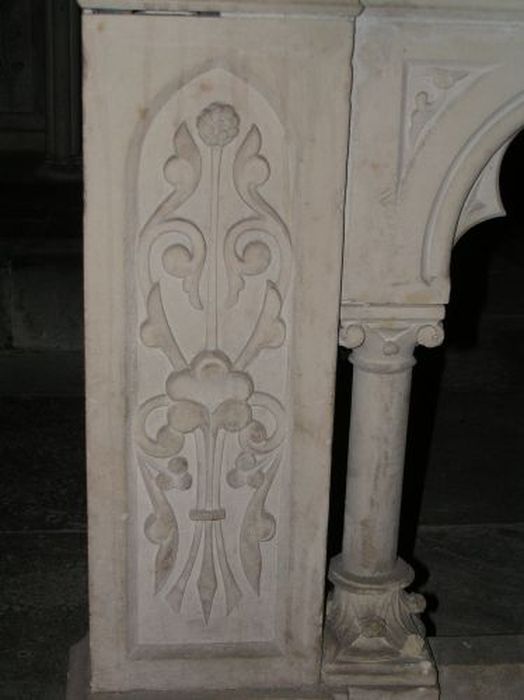 clôture de la chapelle Sainte-Madeleine (table de communion), détail - © Ministère de la Culture (France), Conservation des antiquités et des objets d’art de l'Ariège – Tous droits réservés 