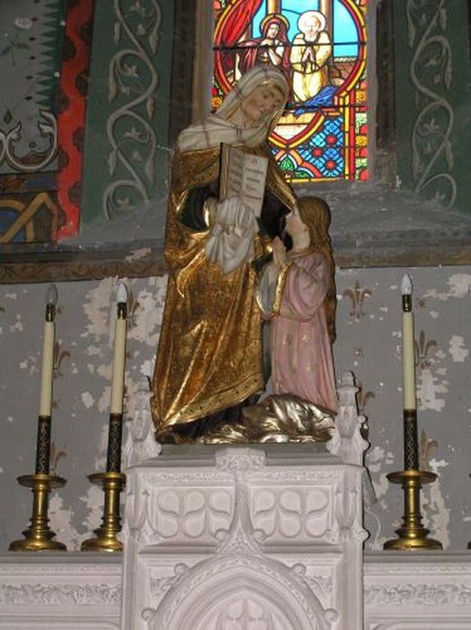 groupe sculpté : Sainte Anne instruisant Marie - © Ministère de la Culture (France), Conservation des antiquités et des objets d’art de l'Ariège – Tous droits réservés