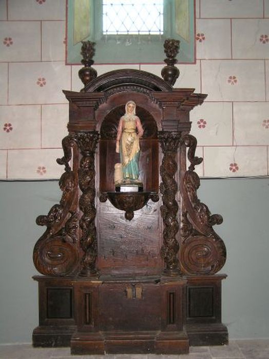 table de confrérie avec tronc à aumônes de la confrérie des Agonisants - © Ministère de la Culture (France), Conservation des antiquités et des objets d’art de l'Ariège – Tous droits réservés 