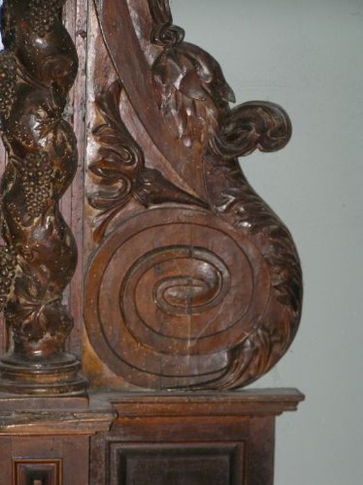 table de confrérie avec tronc à aumônes de la confrérie des Agonisants, détail - © Ministère de la Culture (France), Conservation des antiquités et des objets d’art de l'Ariège – Tous droits réservés 