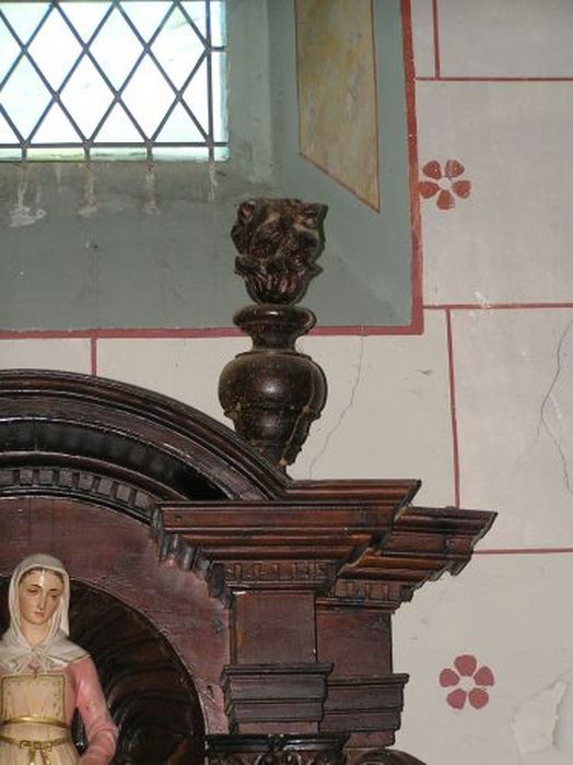 table de confrérie avec tronc à aumônes de la confrérie des Agonisants, détail - © Ministère de la Culture (France), Conservation des antiquités et des objets d’art de l'Ariège – Tous droits réservés 