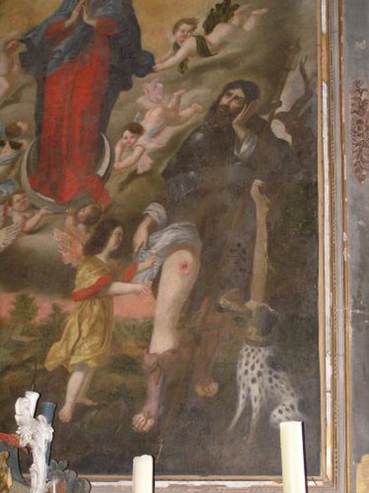 tableau : Vierge entre saint Sébastien et saint Roch (la), détail