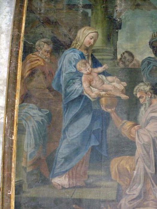 tableau : Adoration des mages (l’), vue partielle