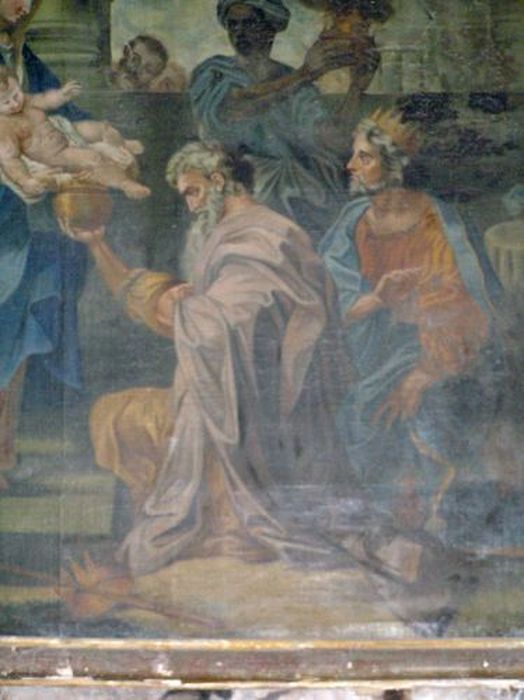 tableau : Adoration des mages (l’), vue partielle