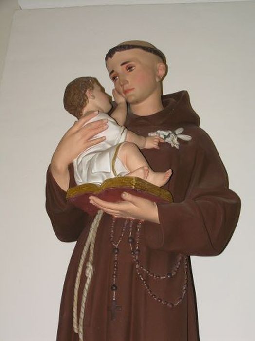 Groupe sculpté : Saint Antoine de Padoue avec l'Enfant Jésus, vue partielle